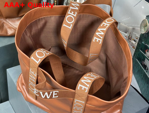 Loewe Fold Shopper in Winter Brown Paper Calfskin Replica