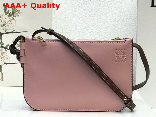 Loewe Gate Double Zip Pouch in Pink and Burgundy Smooth Calf Leather Replica