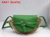 Loewe Gate Mini Bag Green Soft Calf Leather and Natural Rafia Replica