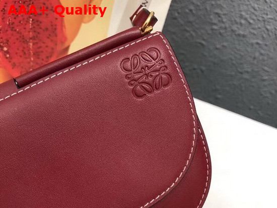 Loewe Gate Pochette Wine Oxblood Smooth Calf Leather Replica