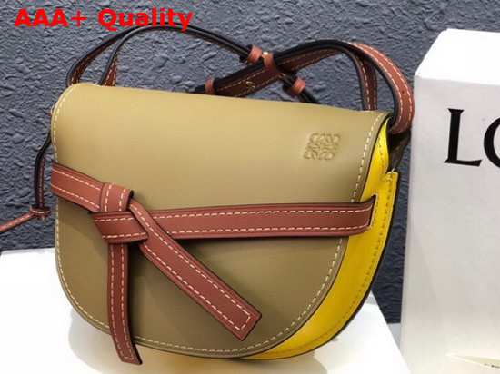 Loewe Gate Small Bag Leaf Yellow Soft Calf Leather Replica