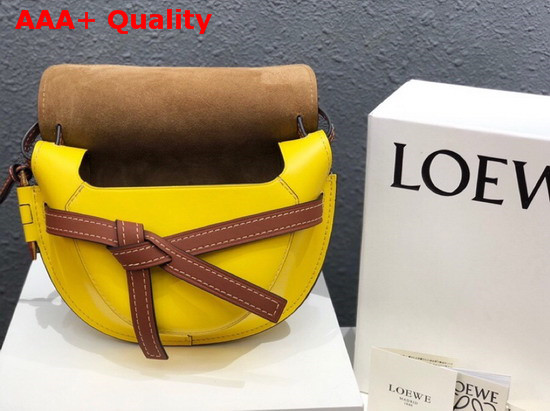 Loewe Gate Small Bag Leaf Yellow Soft Calf Leather Replica