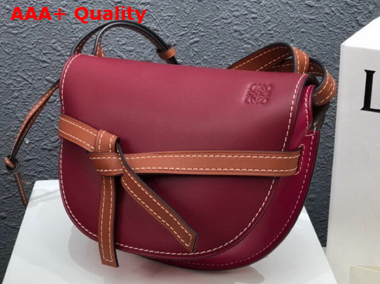 Loewe Gate Small Bag Wine Raspberry Soft Calf Leather Replica