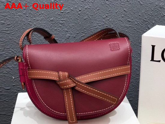 Loewe Gate Small Bag Wine Raspberry Soft Calf Leather Replica