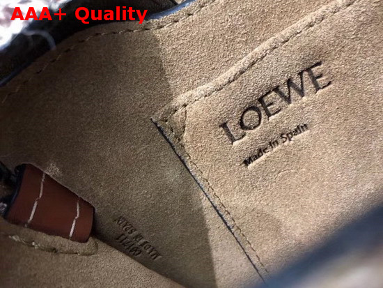 Loewe Gate Small Bag in Green Calf Leather and Tweed Replica