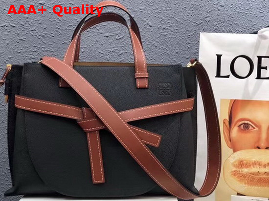 Loewe Gate Top Handle Bag Black Pecan Color Large Size Replica