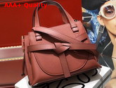 Loewe Gate Top Handle Mini Bag Garnet Soft Grained Calf Replica