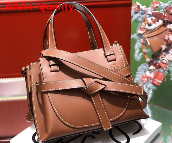 Loewe Gate Top Handle Mini Bag Rust Color Soft Natural Calf Replica