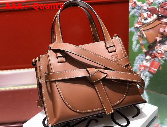 Loewe Gate Top Handle Mini Bag Rust Color Soft Natural Calf Replica