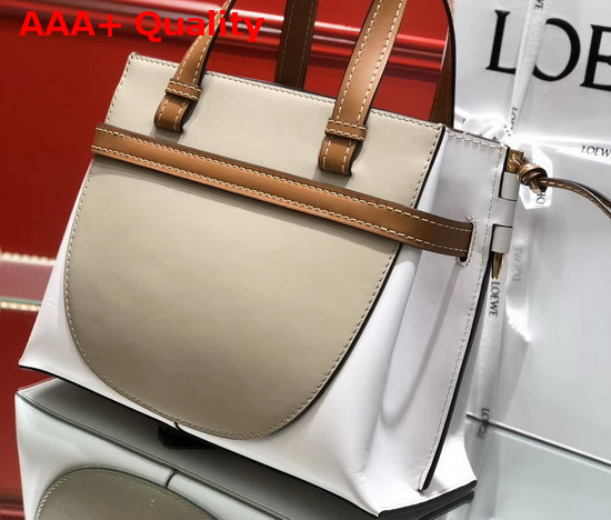 Loewe Gate Top Handle Small Bag Light Oat Soft White Soft Calf Replica