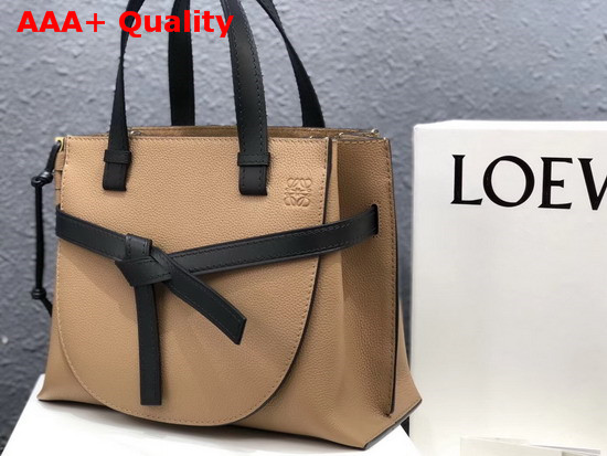 Loewe Gate Top Handle Small Bag Mocca Black Soft Grained Calf Replica