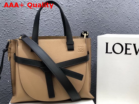 Loewe Gate Top Handle Small Bag Mocca Black Soft Grained Calf Replica