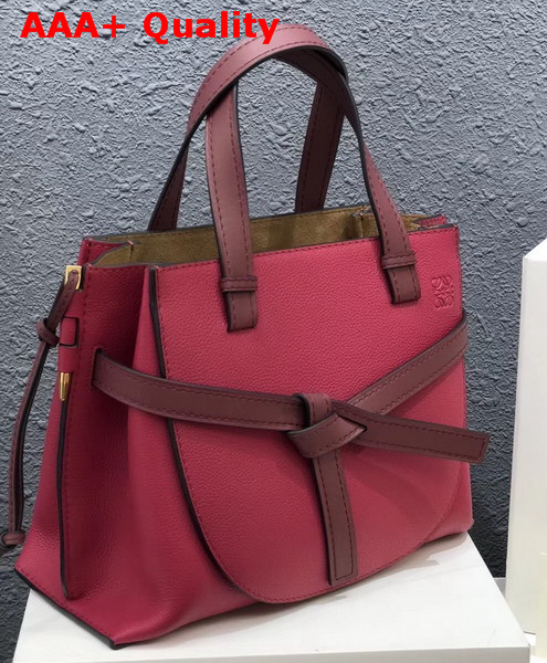 Loewe Gate Top Handle Small Bag Raspberry Wine Soft Grained Calf Leather Replica