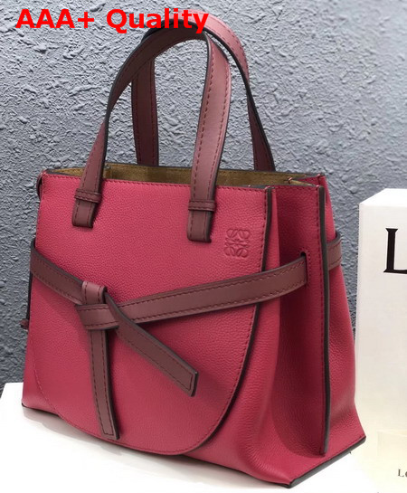 Loewe Gate Top Handle Small Bag Raspberry Wine Soft Grained Calf Leather Replica