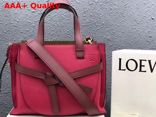 Loewe Gate Top Handle Small Bag Raspberry Wine Soft Grained Calf Leather Replica