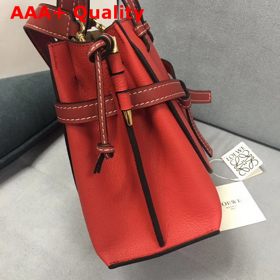 Loewe Gate Top Handle Small Bag Scarlet Red and Burnt Red Soft Grained Calf Leather Replica