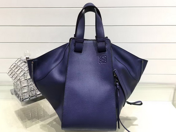 Loewe Hammock Bag Navy Blue Classic Calf for Sale