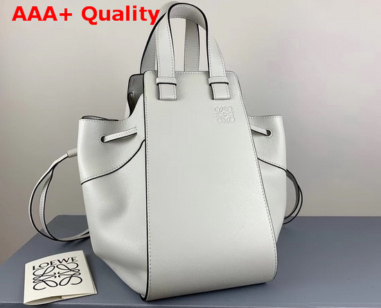 Loewe Hammock Drawstring Medium Bag in White Nappa Calf Replica