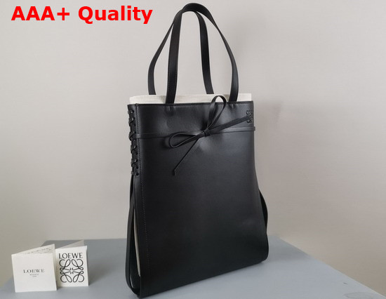 Loewe Ikebana Tote Bag in Black Calfskin Replica