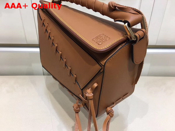 Loewe Laced Puzzle Bag Tan Smooth Calfskin Replica