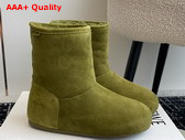 Loewe Lago Boot in Olive Green Suede and Shearling Replica