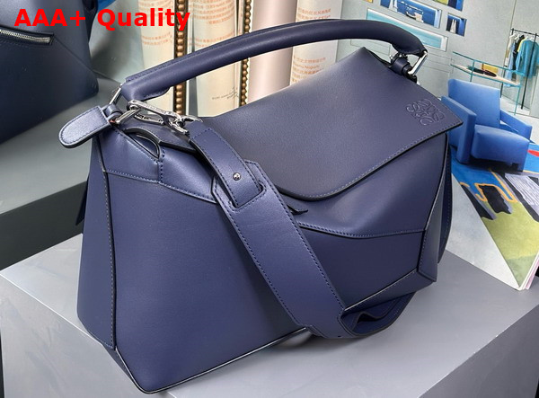 Loewe Large Puzzle Bag in Abyss Blue Classic Calfskin Replica