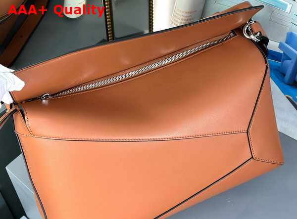 Loewe Large Puzzle Bag in Tan Shiny Calfskin Replica