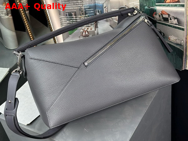 Loewe Large Puzzle Edge Bag in Dark Grey Soft Grained Calfskin Replica