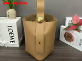 Loewe Medium Pebble Bucket in Oak Smooth Calfskin Replica