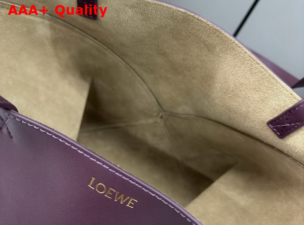 Loewe Medium Puzzle Fold Tote in Dark Burgundy Shiny Calfskin Replica