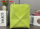 Loewe Medium Puzzle Fold Tote in Meadow Green Shiny Calfskin Replica