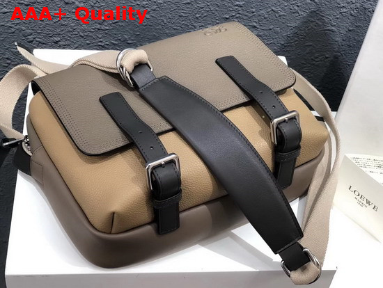 Loewe Military Messenger XS Bag Dark Taupe and Desert Soft Grained Calf Leather Replica