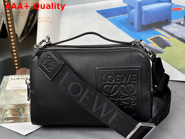 Loewe Mini Camera Crossbody Bag in Black Satin Calfskin Replica