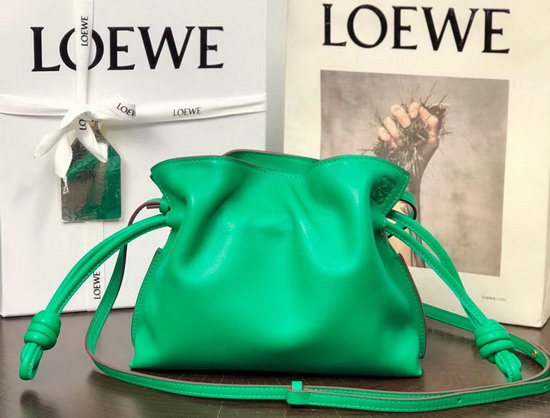 Loewe Mini Flamenco Clutch in Jungle Green Nappa Calfskin Replica