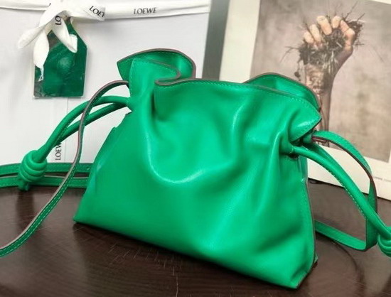 Loewe Mini Flamenco Clutch in Jungle Green Nappa Calfskin Replica