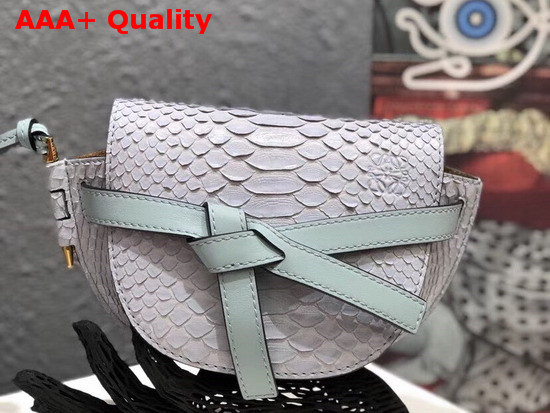 Loewe Mini Gate Bag Pale Blue Python Replica