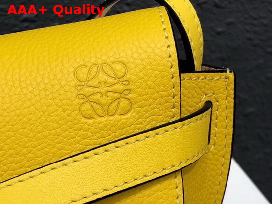 Loewe Mini Gate Bag Yellow Soft Grained Calf Leather Replica