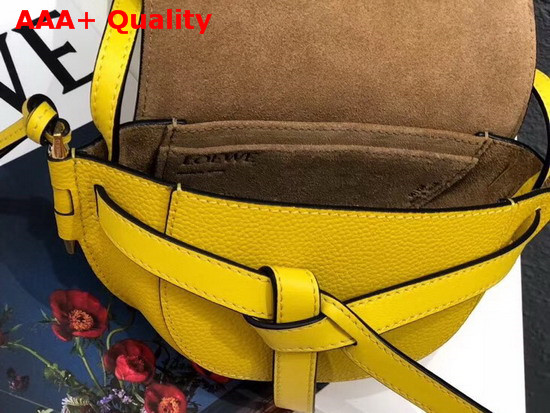 Loewe Mini Gate Bag Yellow Soft Grained Calf Leather Replica