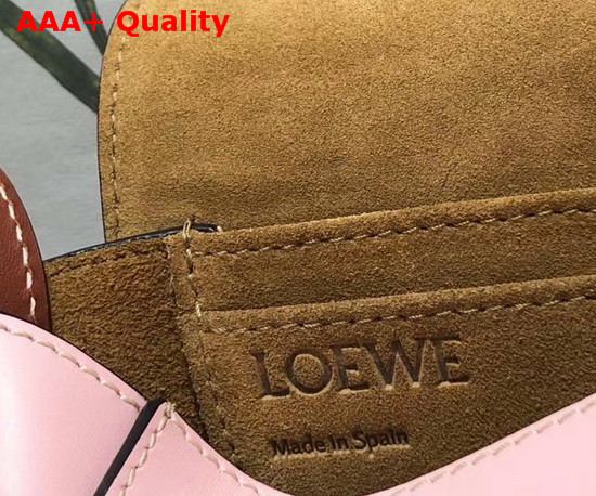 Loewe Mini Gate Bag in Smooth Calfskin Tan Medium Pink Replica