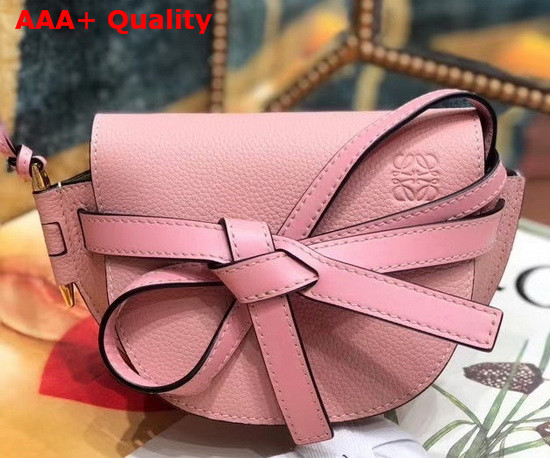 Loewe Mini Gate Bag in Soft Grained Calfskin Pink Replica