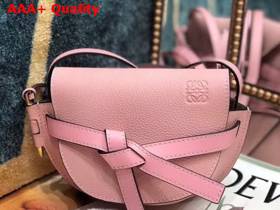 Loewe Mini Gate Bag in Soft Grained Calfskin Pink Replica