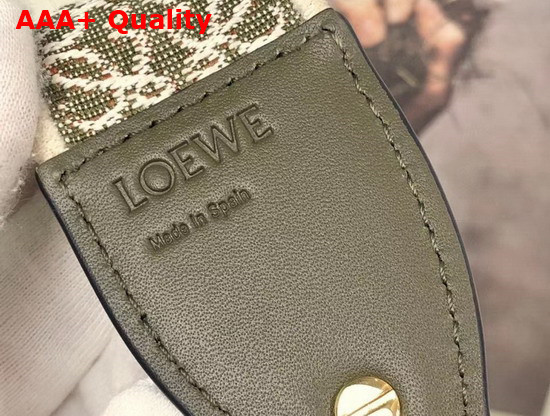 Loewe Mini Gate Dual Bag in Autumn Green Soft Calfskin and Jacquard Replica