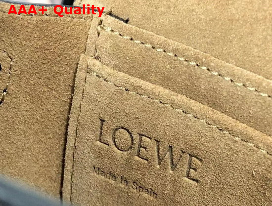 Loewe Mini Gate Dual Bag in Black Soft Calfskin and Jacquard Replica