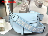 Loewe Mini Gate Dual Bag in Blue Iceberg Soft Calfskin and Jacquard Replica