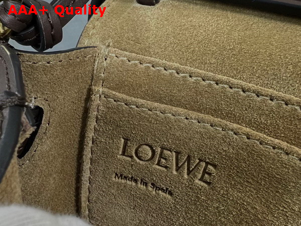 Loewe Mini Gate Dual Bag in Chocolate Soft Calfskin and Jacquard Replica