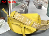 Loewe Mini Gate Dual Bag in Dark Yellow Soft Calfskin and Jacquard Replica