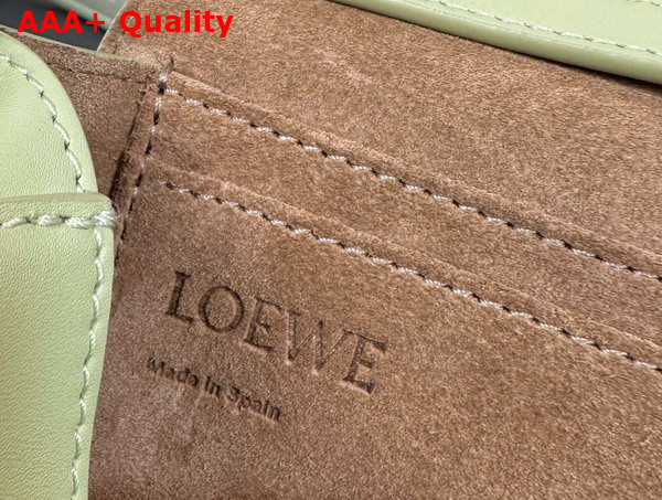 Loewe Mini Gate Dual Bag in Light Pale Green Soft Calfskin and Jacquard Replica