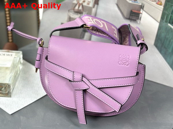 Loewe Mini Gate Dual Bag in Lilac Soft Calfskin and Jacquard Replica