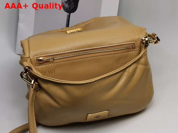 Loewe Mini Puffer Goya Bag in Camel Shiny Nappa Lambskin Replica