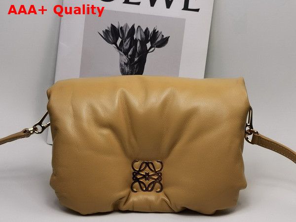 Loewe Mini Puffer Goya Bag in Camel Shiny Nappa Lambskin Replica